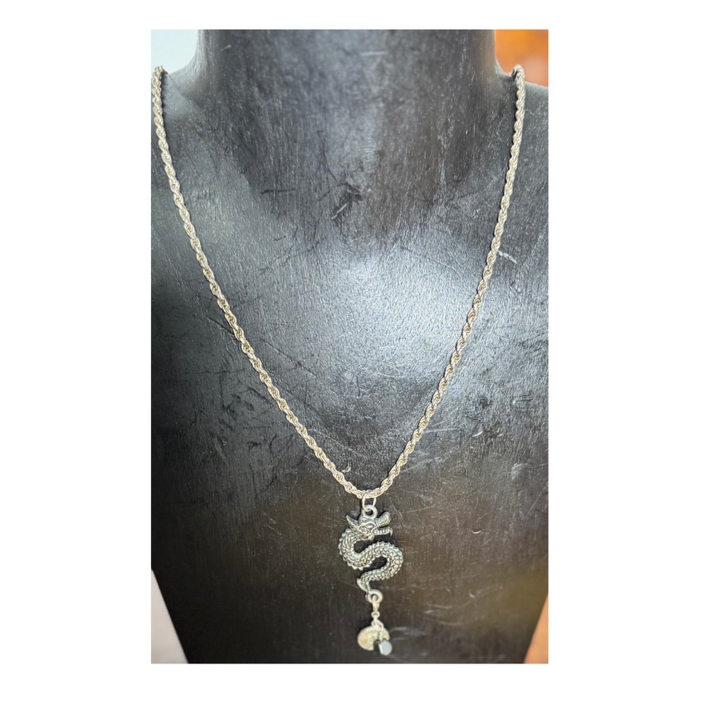 Sterling Silver 925 Italy BSI Dragon 🐉 Necklace